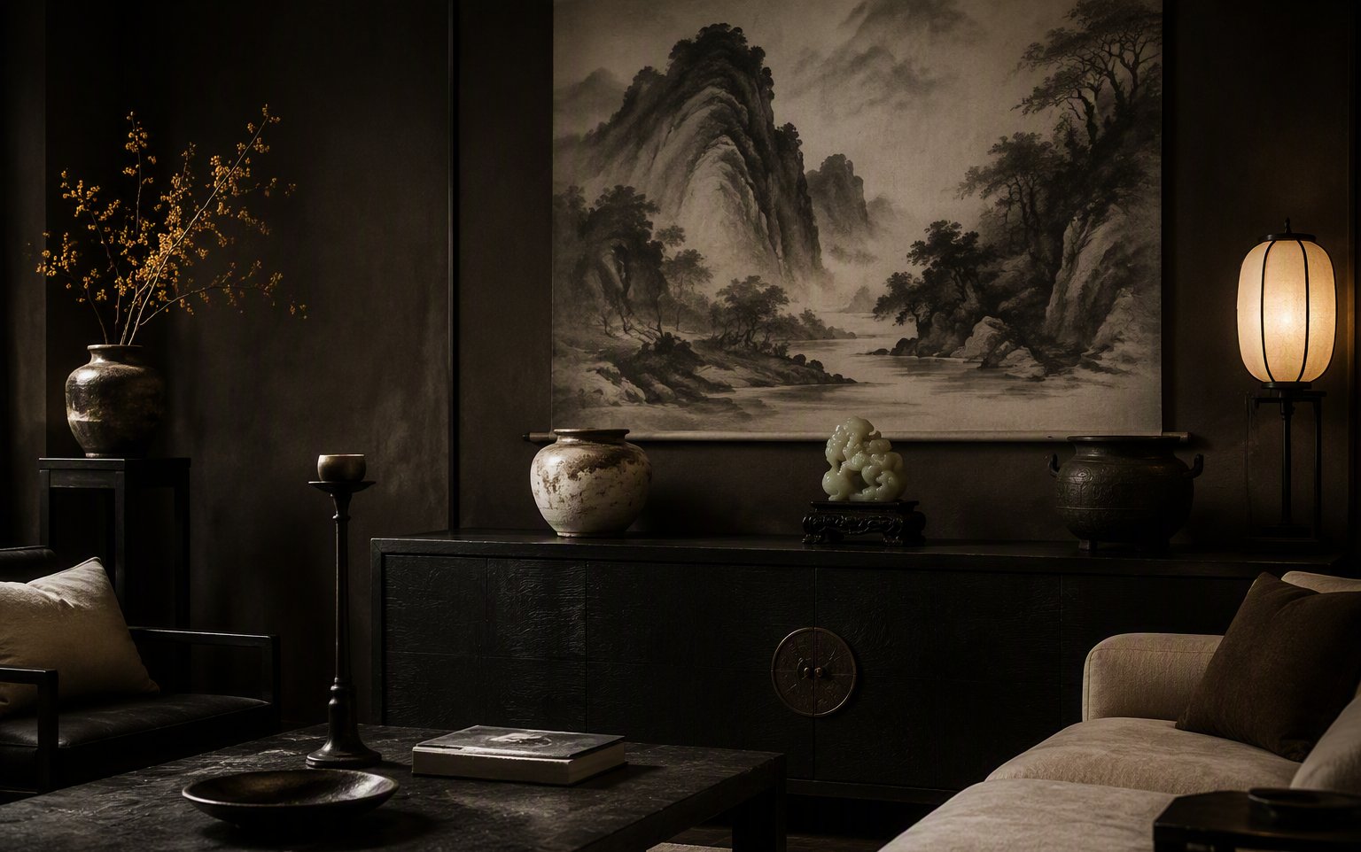 High-end interior with Eastern objects