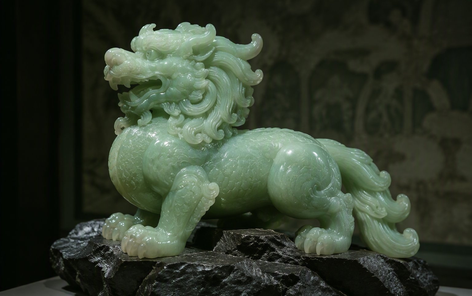 One-of-one carved jade sculpture